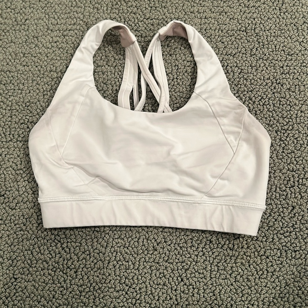 Lululemon energy longline bra- white- size 4
